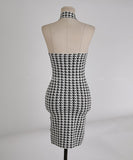 ミニドレス キャバドレス 千鳥格子 新作 ニット MY2-MLS6207