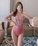 超人気水着 パッチワーク ゴージャス 谷間魅せ セクシー 人魚姫 スパンコール XH7-DP-A20456