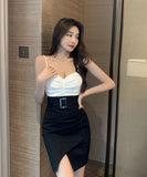 姉 スイート 肌見せ セクシー 吊りスカート ミニドレス キャバドレス MY2088-YM8613