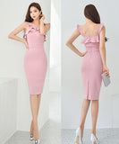 かわいい ピンク フリル キャバドレス セクシー 宴会 XH2-ZED880181E49