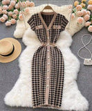 千鳥格子 新作 かわいい ロングドレス パーティードレス ゴージャス MY2-MLS5648