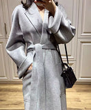 【5色】高品質 カシミヤ コート オーバーサイズ 韓国スタイル チェスターコート ウール Chic XH2-BQL002