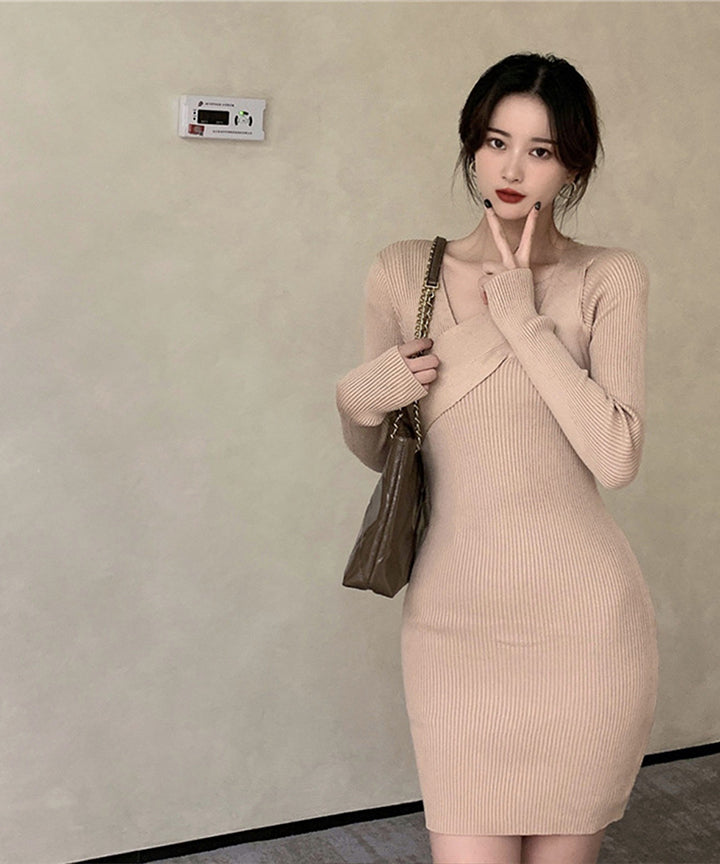 4色 韓国ファッション 姉 ゴージャス 最新デザイン ミニドレス パーティードレス XY2-MLS5816