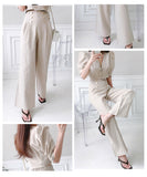 【上下2点セット】かわいい 新作 ワイドパンツ 夏 通気 肌触りの良い MY2-ZED883766A71