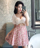 花柄 かわいい ミニドレス キャバドレス 指名 肌見せ 谷間魅せ 新作 MY2-XYD2021