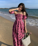 サンドレス ロングドレス 花柄 かわいい SNS映え MY2-YLS-GT238-9200