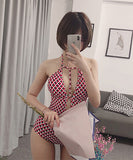 水着 谷間魅せ モノキニ セクシー 着瘦せ ホルターネック XH7-LGXX2699