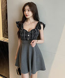 3色 セクシー 無地 谷間魅せ 脚長効果 キャバドレス ミニドレス LT2-YM8672