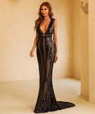 ビーズの長いイブニングドレスセックスyイリュージョン人魚クリスタルパ XY2-PC-M0449