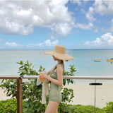 ワンショルダー 花柄 かわいい 韓国スタイル 体型カバー 水着 MY7011