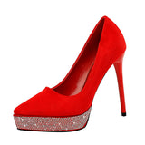 スパンコールスティレットプラットフォームハイヒールYN5006