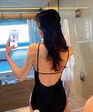 モノキニ 水着 タンキニ セクシー 背露出 かわいい 2色 新作 プール 海辺 MY7-BY2558