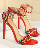 7色 ピカピカ キラキラ サンダル ハイヒール 履きやすい 脚長効果ゴ ージャス 姉 MY5-DS267-2