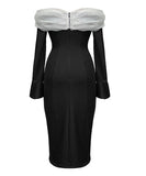 高級感 ダイヤモンド エレガント 宴会 チュール セクシー オフショルダー XH2-JY5280