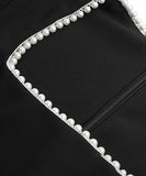 【2色】スクエアネック 高品質 小顔効果 真珠 宴会 ナイトドレス 披露宴 XH2-JY6017