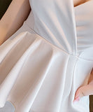 【2色】セクシー キャバドレス フリル 非対称 谷間魅せ セクシー 指名 XH2-MLS7250