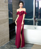 ロングドレス パーティードレス オフショルダー セクシー 着瘦せ 肌見せ 新作 高品質 MY2-XYD2205