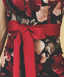 花柄 セクシー オフショルダー エレガント 気質 宴会 パーティー XH2-ZED88703E