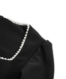 【2色】スクエアネック 高品質 小顔効果 真珠 宴会 ナイトドレス 披露宴 XH2-JY6017