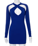 キャバドレス セクシー 指名 谷間魅せ chic 袖付き ナイトクラブ XH2-SWDK-Q22DS465