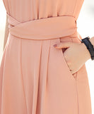 【4色】エレガント ワイドパンツ ジャンパー 通勤 OL風 可愛い XH2-ZED889309GT350