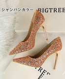 パンプス ハイヒール 新作 ピカピカ 8色 高見え MY5-DS9219-1