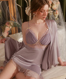 【2点セット】4色 セクシー パッド付き ルームウェア エロかわいい パジャマ レース 非対称 XH8-GR3372