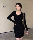 4色 韓国ファッション 姉 ゴージャス 最新デザイン ミニドレス パーティードレス XY2-MLS5816