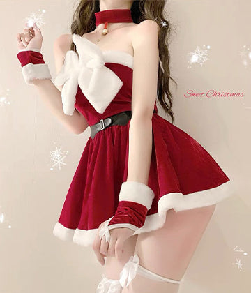 可愛い サンタ服 ミニドレス キャバドレス 新作 ふわふわ サンタベビー LT2-XJ8665