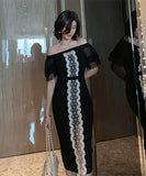 宴会 エレガント パッチワーク レース セクシー 披露宴 XH2-JY1763