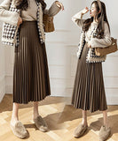 【2色】秋新作 プリーツスカート 可愛い キャバ嬢 同伴 Aライン 着瘦せ XH2-CYFZ001