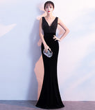 Vネック  パーティードレス  ロングドレス  セクシー 新年会 二次会 演奏会 LT2-HX61