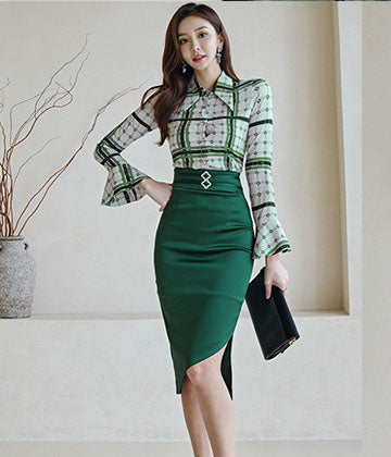 ひざ丈ドレス エレガント 通勤 同伴 小顔効果 淑女 フリル OL  気質  LT2-ZED886610BH506