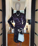 キラキラ ナイトクラブ 袖付き キャバドレス セクシー Party XH2-YJ001