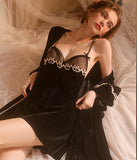 【2色】 ベロア  パジャマ セクシー パッチワーク バックレス  ルームウェア 新作　LT8-GR1707