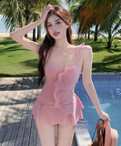 水着 可愛い モノキニ フリル 非対称 透かし彫り セクシー 海辺花火 XH7-DP- A29644