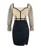 水玉柄 レース かわいい 新作 清楚感 ゴージャス 高見え キャバドレス ミニドレス MY2-YM8642