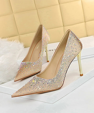 3色 ハイヒール セクシー 美脚効果 キラキラ おしゃれ 宴会 パンプスXH5-DS17189-5