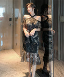 ホルターネック チュール 花柄 フリル 淑やか セクシー XH2-JY1938