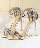 7色 ピカピカ キラキラ サンダル ハイヒール 履きやすい 脚長効果ゴ ージャス 姉 MY5-DS267-2