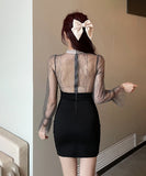 【2色】ミニドレス キャバドレス レース かわいい 新作 谷間魅せ セクシー my2-ym8709