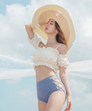 フリル 水着 かわいい ビキニ モノキニ タンキニ 新作 韓国 YN7012-KDS2055