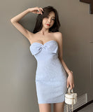 蝶結び  キャバドレス  ミニドレス  谷間魅せ 新作 セクシー LT2-YM8676