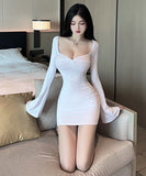 ミニドレス  キャバドレス   着痩せ  キャバ嬢   セクシー 肌見せ   LT2-LQE9344BF05