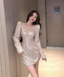 キラキラ キャバドレス 秋新作 ナイトクラブ Party 指名 肌見せ ピカピカ ゴージャス XH2-LQE2010K55