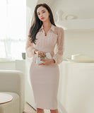 レース 膝丈ドレス セクシー エレガント 気質 きゃばきゃば 同伴 XH2-ZED885271A71