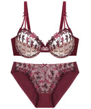 【上下セット】ブラ 下着 ランジェリー 新作 刺繡 セクシー 透け感 大人かわいい my9-xq201303