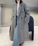 【2色】秋新作 カシミヤ コート 高品質 オーバーサイズ チェスターコート ウール XH2-BQL001