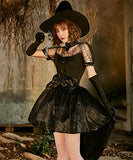 【4点セット】ハロウィン 魔女 コスプレ かわいい ミニドレス レース XH2-PS-PS4705