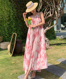 ロングドレス サンドレス 海辺 仙女風 プリーツ XH2-QJ8826